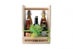 Pack de bières dans un panier en bois - personnalisable 