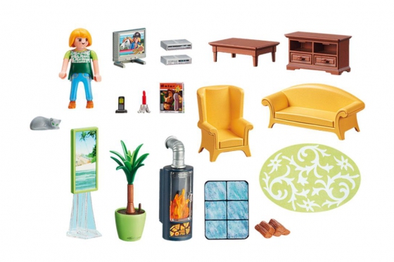 Salon avec poêle à bois - Playmobil® Playmobil Maison de poupées 5308 1 