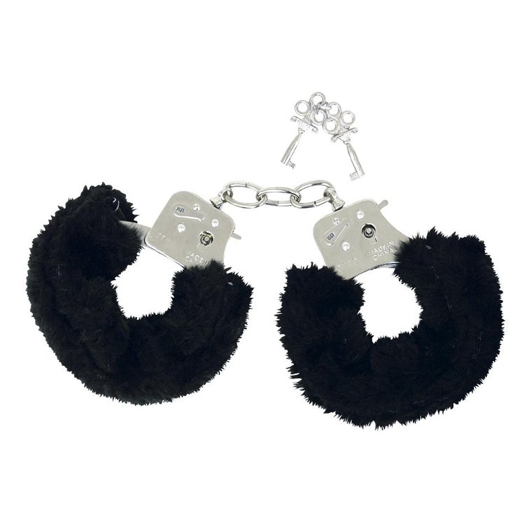 Plüsch Handschellen - Schwarz