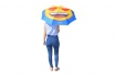 Parapluie bleu - Emoji avec yeux en forme de coeur 6