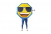 Regenschirm Blau     - Emoji mit Sonnenbrille 5