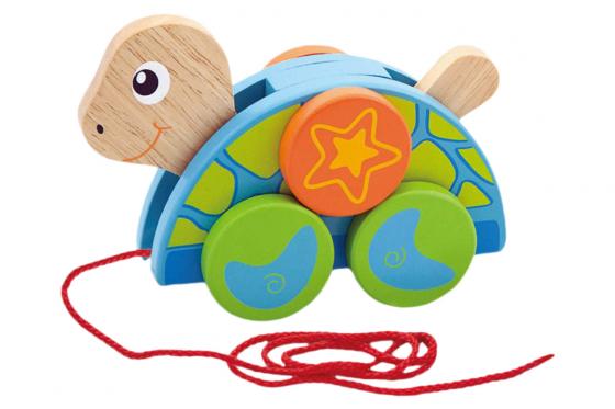 Zieh-Schildkröte - aus Holz  