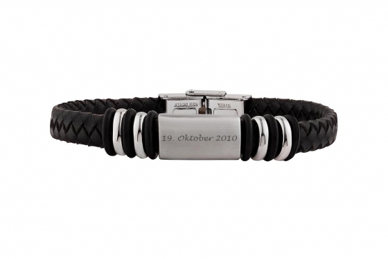 Bracelet en cuir Leandro   - personnalisable  