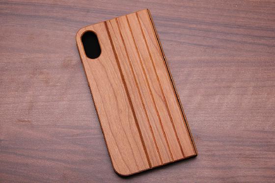 iPhone X Flip Case - Kirschenholz 1 