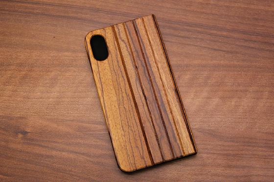 iPhone X Flip Case - Zebraholz 1 