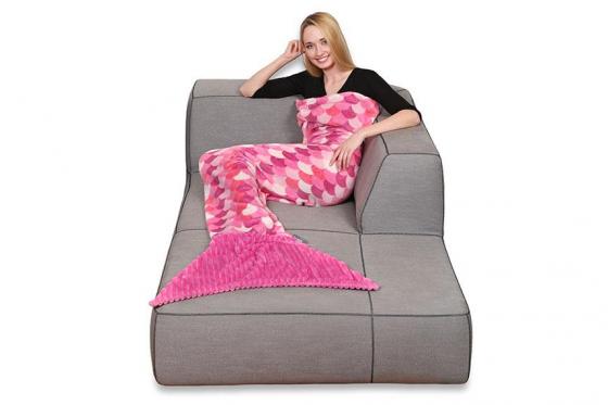 Kuscheldecke Meerjungfrau - Pink 2 