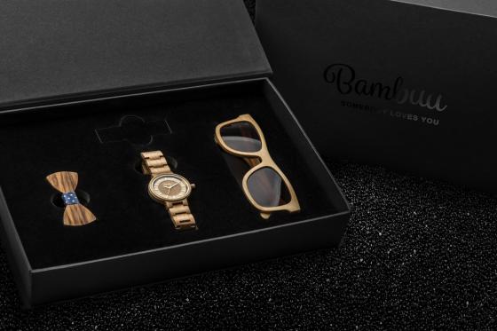Geschenkbox Ladies Bambuu - inkl. Uhr, Sonnenbrille & Haargummi  