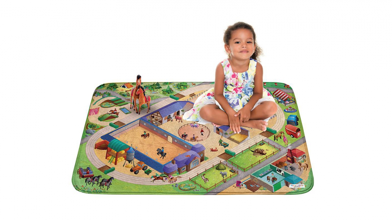 Spielteppich Reiterhof, 100 x 150 cm | Kidsahoi.ch