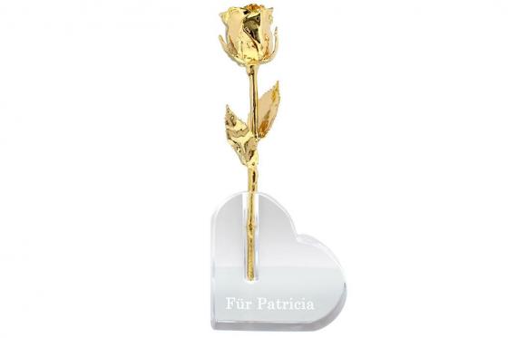 Herz Blumenvase - mit Gravur  