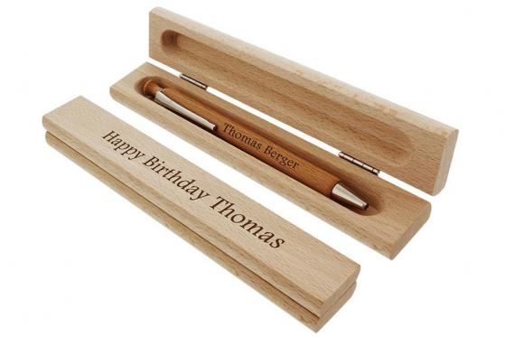 Stylo bille en bois - avec gravure  