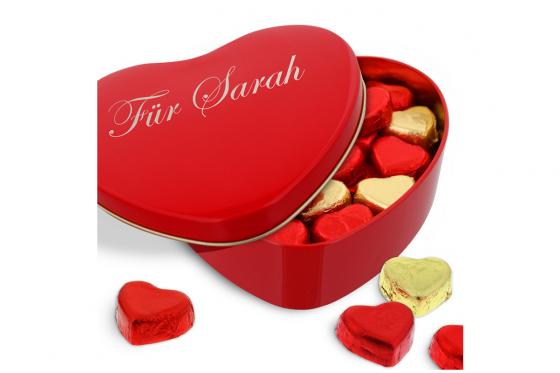 Boîte de pralinés coeur - personnalisable  
