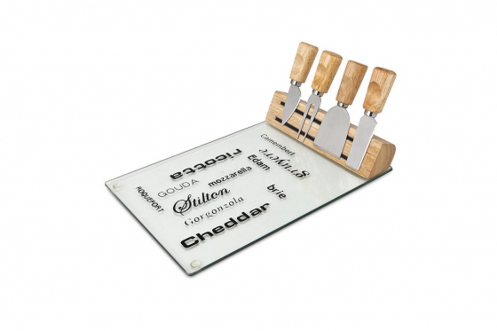 Set de fromage - avec plateau en verre  