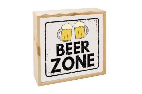LED Lightbox Beer Zone     - 25x25cm  