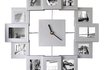 Foto Wanduhr - für 12 Fotos, silber 