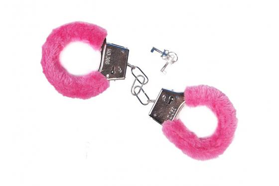 Menottes en peluche  - rose  