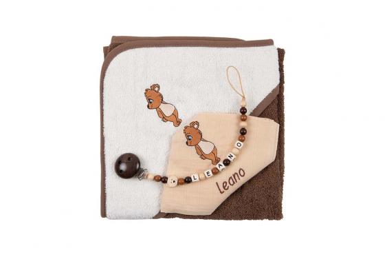 Geschenkset Bär - personalisierbar, 3-teilig  