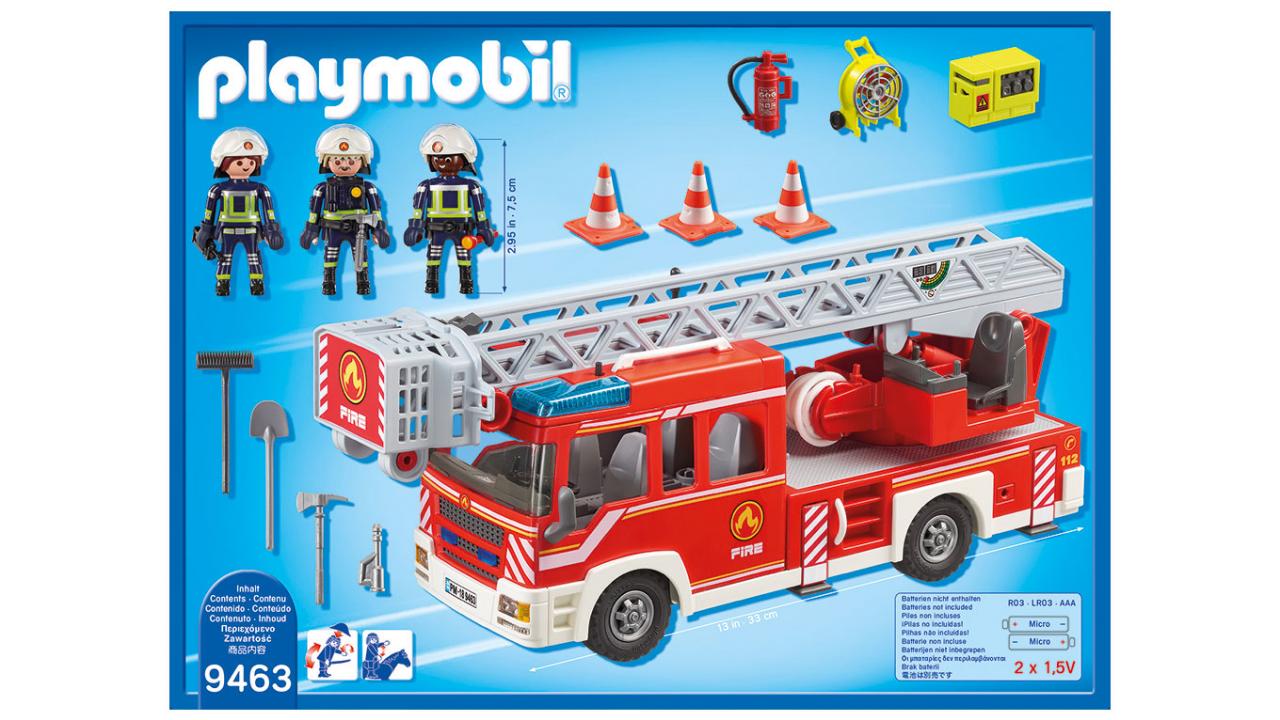 Camion de pompiers avec échelle pivotante, Playmobil