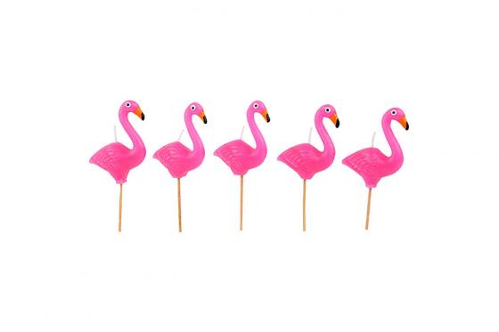 Flamingo Kerzen - 5 Kuchenkerzen  