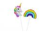 Folienballone Wonderland - 2-teilig - Einhorn & Regenbogen 