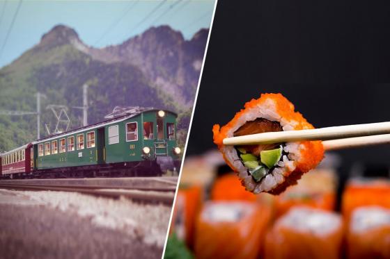 Train Sushi - Sushis et boissons pour quatre personnes  
