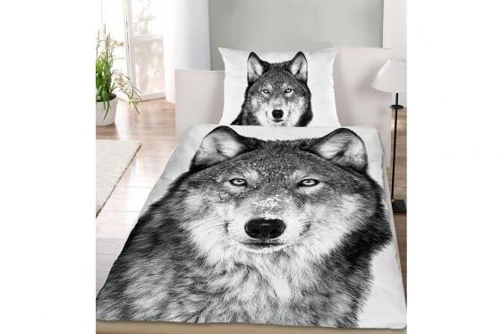 Linge de lit loup - 160x210 & 65x100cm  
