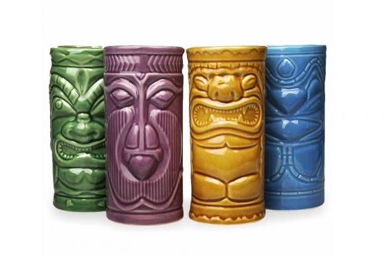 Tiki Becher - 4 Stück - aus Keramik  