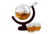 Glaskaraffe Globus - inkl. 2 Whiskeygläsern 
