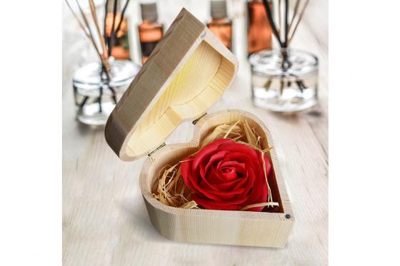 Badeseife - Rose in Herz-Box  
