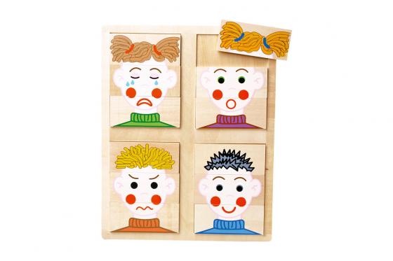 Holzpuzzle Gesichter - 12 teilig  