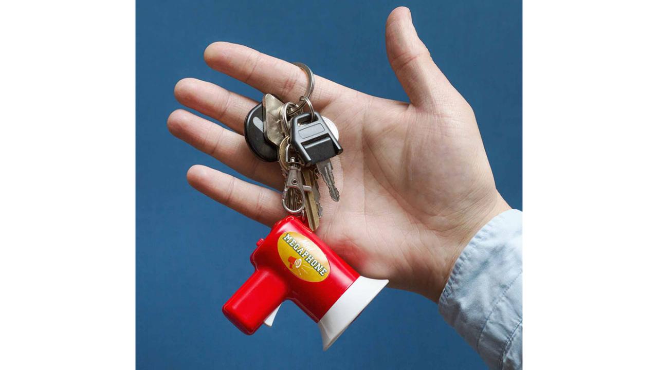 Mini megaphone deals keychain