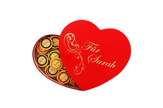 Schokoladen Herzbox - personalisierbar 1 