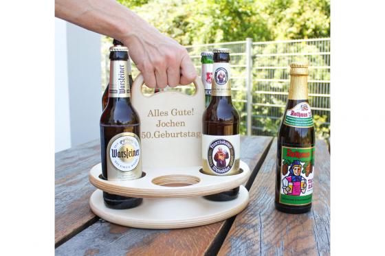 Holz-Bierträger - personalisierbar 1 