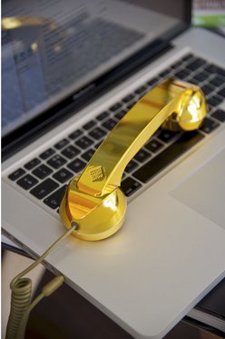 Retro Telefonhörer - vergoldet 3 