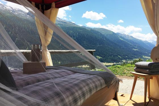 Glamping in den Walliser Bergen - Naturlodge für 2 Personen inkl. Frühstück und traumhaftes Panorama  