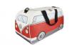 Sac de sport et de voyage design Bus VW - Rouge, avec compartiment à chaussures et pour affaires mouillées 