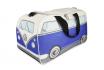 Sac de sport et de voyage design Bus VW - Bleu, avec compartiment à chaussures et pour affaires mouillées 