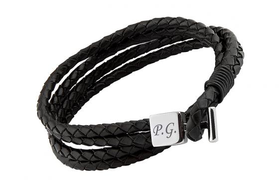 Vintage Lederarmband Schwarz  - personalisierbar  