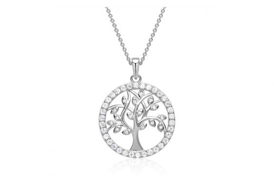 Collier en argent 925 - Chaîne avec pendentif arbre de vie  