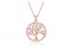 Collier en argent 925 plaqué or - Chaîne avec pendentif arbre de vie 