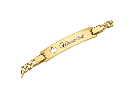 925er Silberarmband vergoldet - mit Gravur 1 