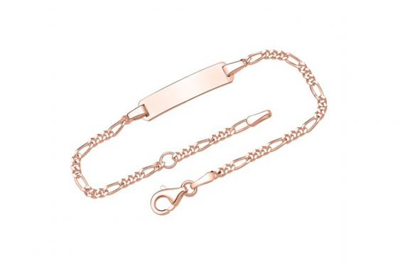 Gourmette en argent 925 plaqué or  - Avec gravure personnalisée  