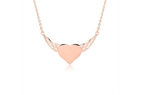 Collier coeur en inox plaqué or  - Avec gravure 1 