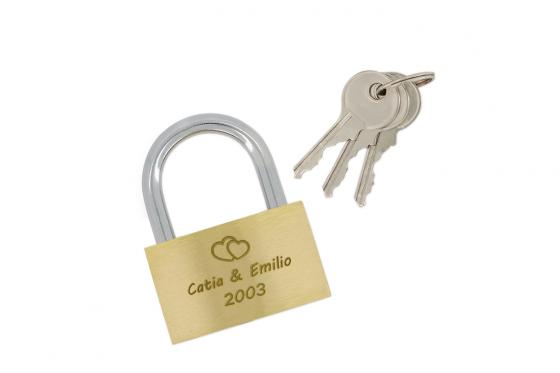 Liebesschloss - mit Gravur  