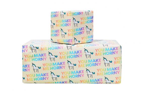 Einhorn Geschenkpapier - You make me horny  