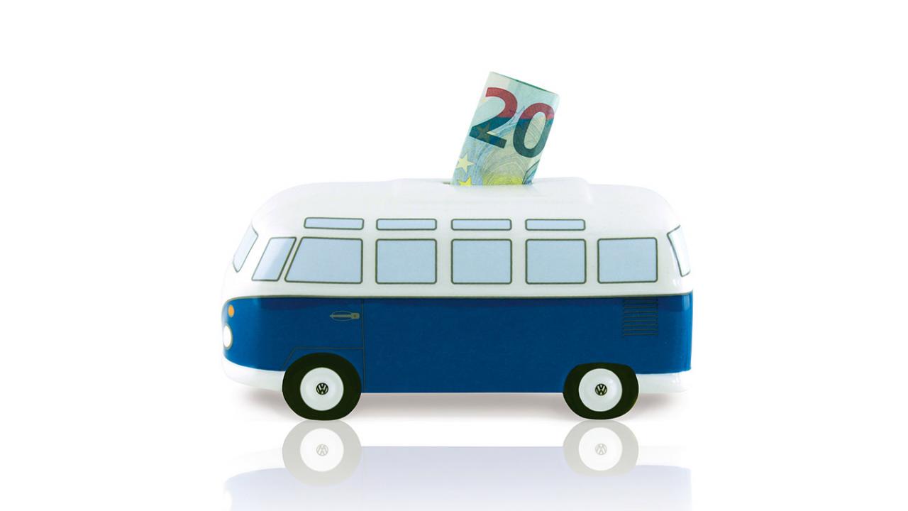 VW Spardose Bus, Blau