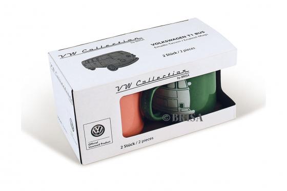 VW Tassen Set - Grün/Rosa 2 