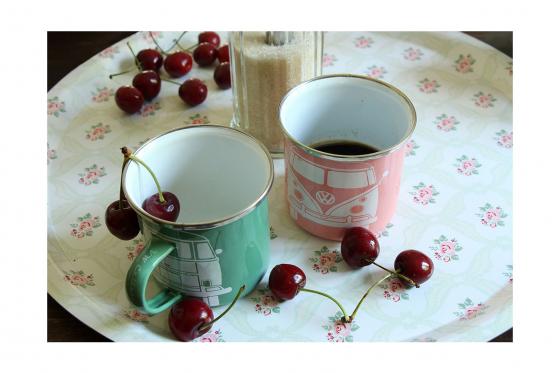 VW Tassen Set - Grün/Rosa 3 