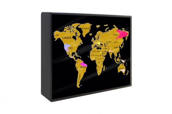 Boîte lumineuse mappemonde - Carte à gratter 2 