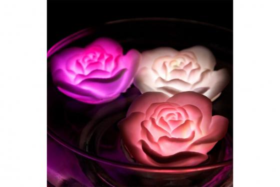 LED Schwimmende Lichter - Rosen - 3er Set  