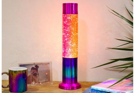 Rainbow Lavalampe - mit Glitzer  